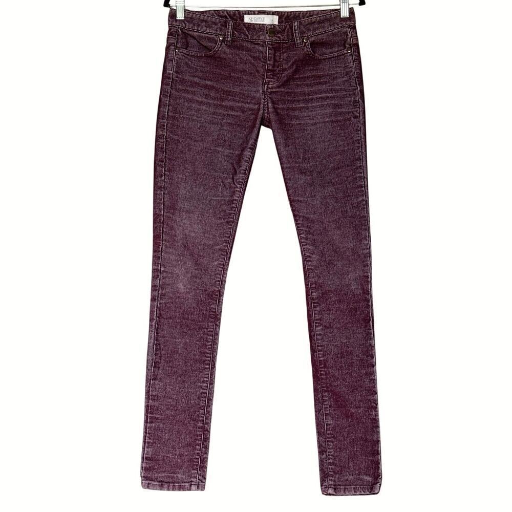 Carve Designs Women’s Skinny Corduroy Pants Size 4 Maroon Heathered Spice EUC